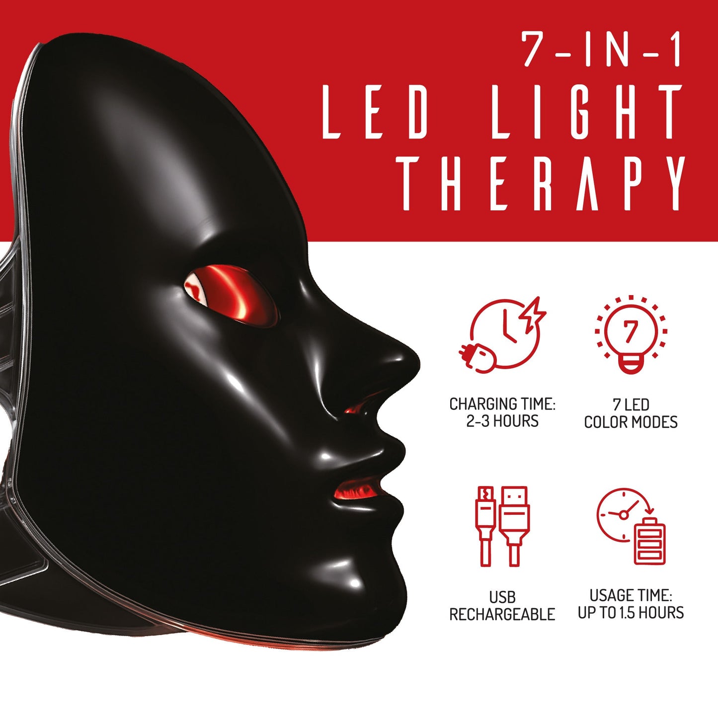 7-in-1 LED Light Therapy Gesichtsmaske – Fortschrittliche Hautpflege für zu Hause!