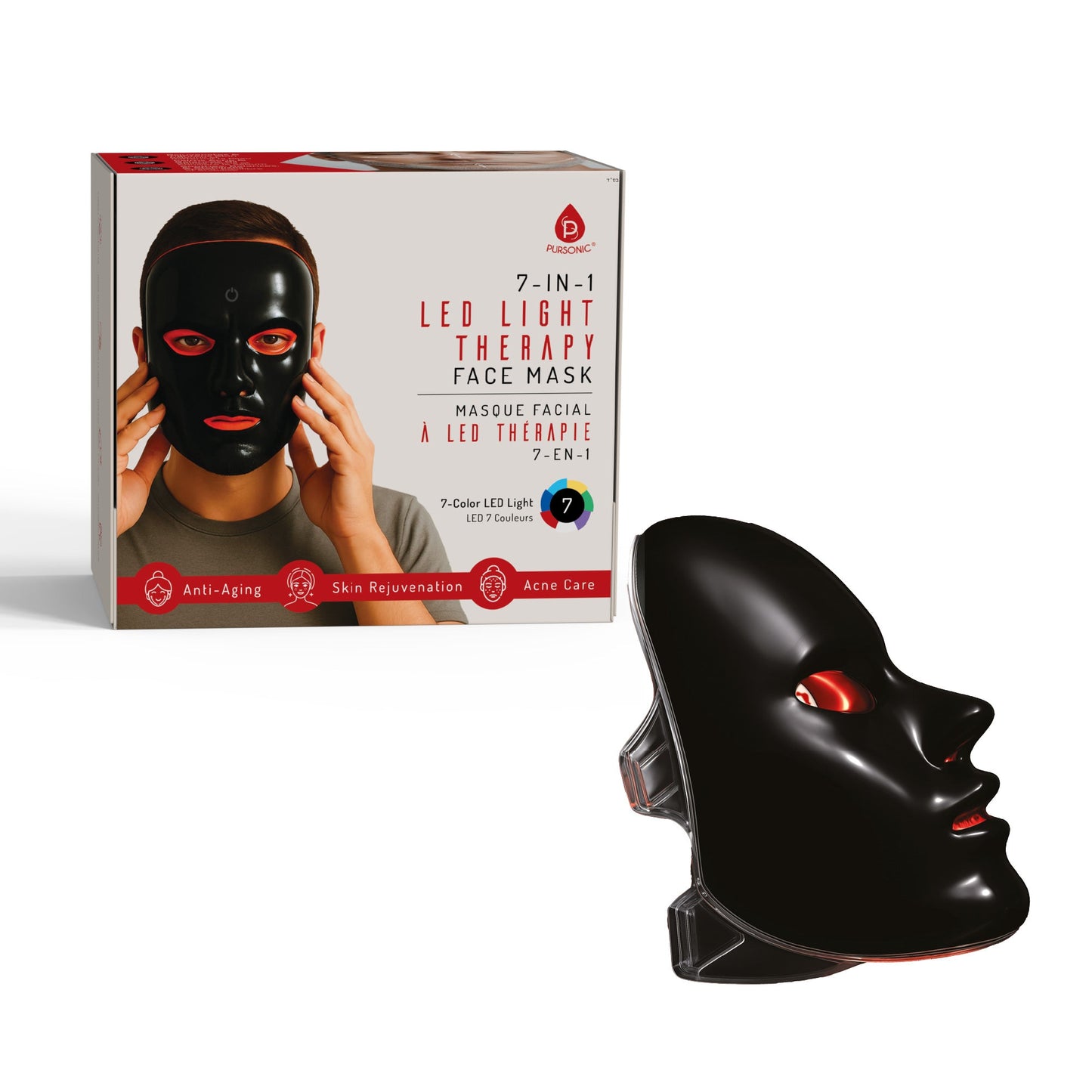 7-in-1 LED Light Therapy Gesichtsmaske – Fortschrittliche Hautpflege für zu Hause!